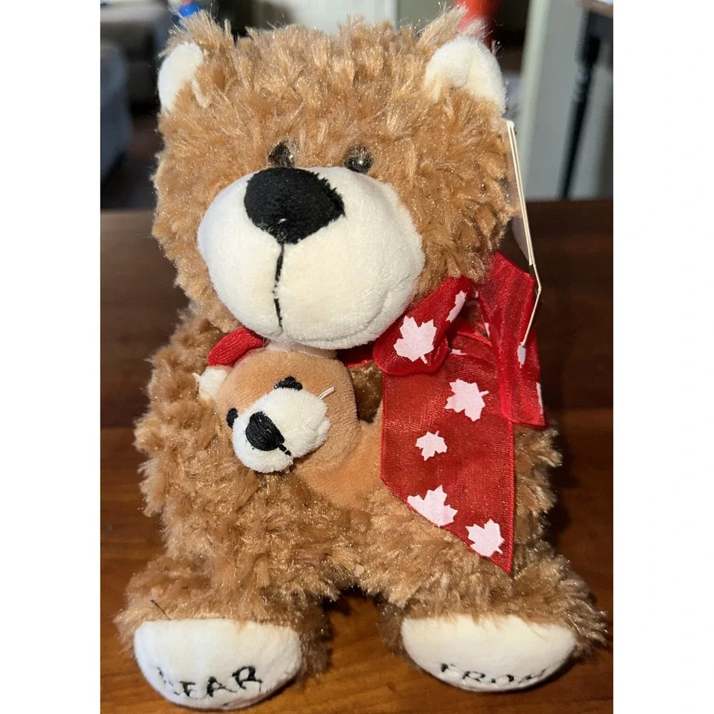 Plush Brown Bear Baby Bear Hugs From Canada‎ Maple Leaf Creature Comforts 9 In